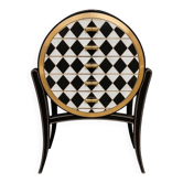 Une commode Art Déco en bois de hêtre – Marqueterie 6 tiroirs, noir, blanc