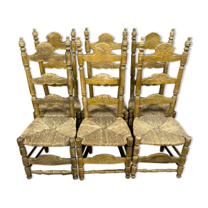 Série de 6 chaises savoyarde