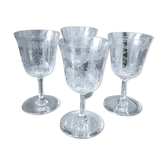 Suite of 4 glasses of cooked wine or port in baccarat crystal model lafayette