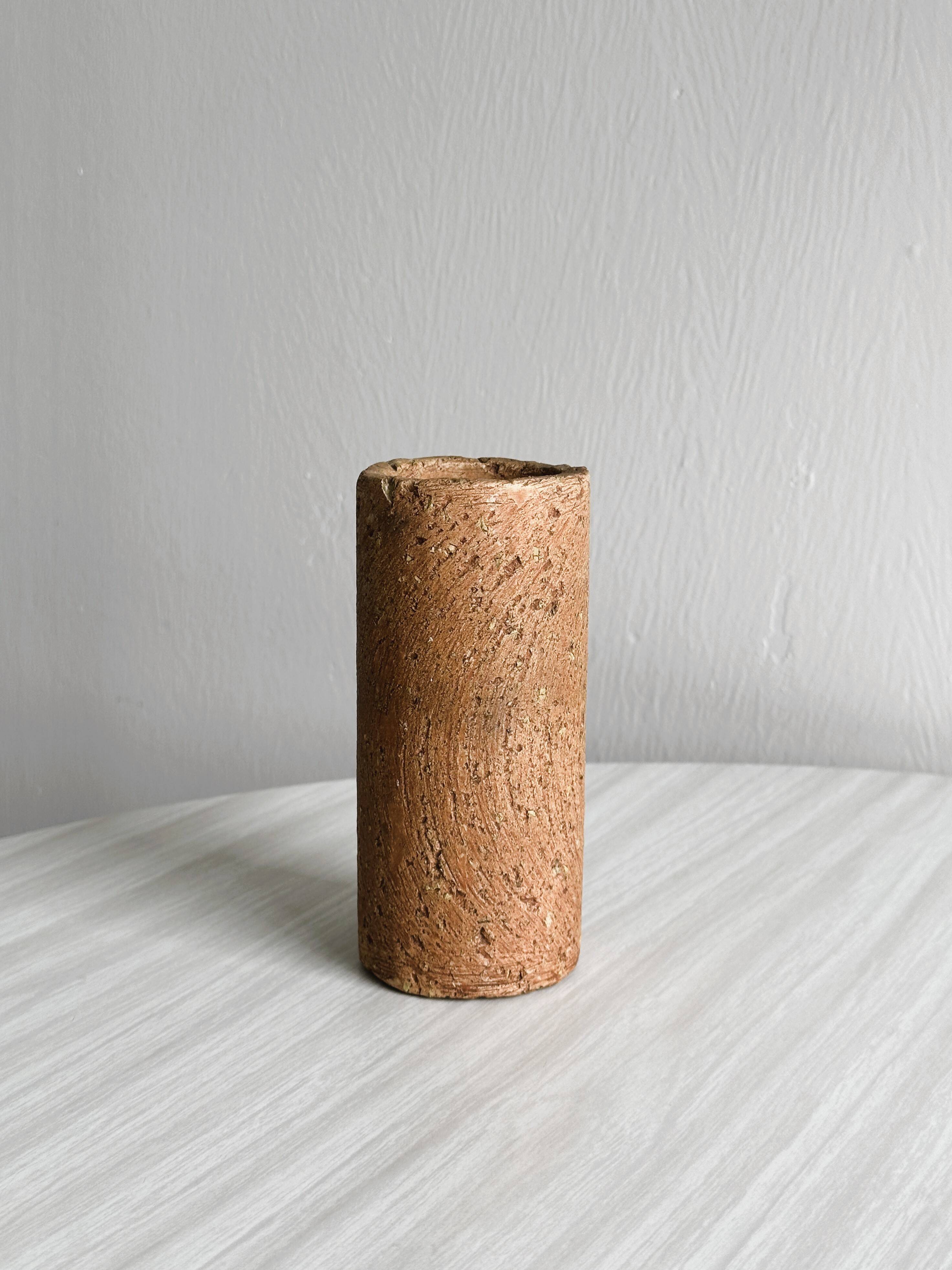 Raw stoneware vase, minimalist natural style