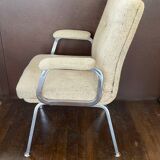 Armchair in fabrics and chromed metal from the 70s/80s