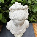 Alabaster bust of a woman signed Arnaldo Giannelli dated 1980.