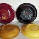 Four multicolored soup plates from the 1950s