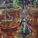Verres à pied 70's ambré