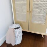 White wicker laundry basket