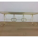 Wall-mounted gilded metal coat rack 4 hooks