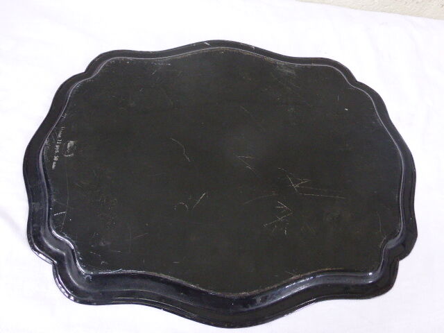 Bohemian and folk this metal tray painted with multicoloured flowers painted hand, russian vintage