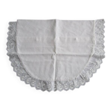 Antique embroidered crescent-shaped cradle pillowcase