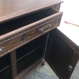Antique solid wood sideboard with drawers and two doors