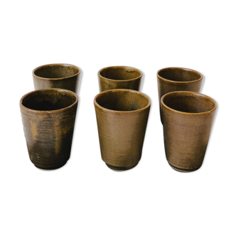 Suite of 6 stoneware glasses