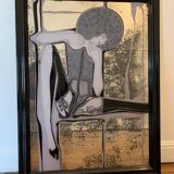 Silkscreen on mirror by Yvon Adam