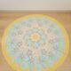 Round tablecloth and 6 napkins with vintage flower patterns