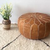 Natural leather pouf from The Ottoman style of Morocco