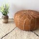 Pouf en cuir naturel du maroc style ottoman