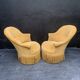Suite de 3 fauteuils crapaud vintage