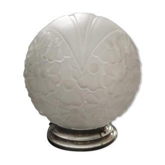 Ceiling lamp wall lamp old globe glass paste white rare model floral decoration Ø 20 cm Art Deco 1930