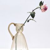 Straw-Colored Glass Pitcher Vase Ascribable to Vittorio Zecchin, Italy