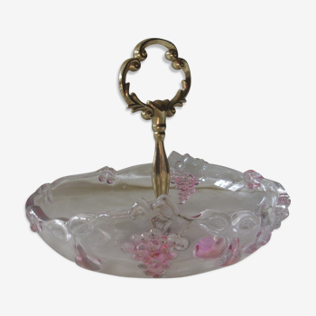 Glass servant gilded metal handle