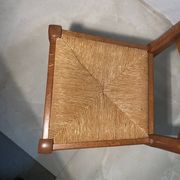 Set of 6 solid wood chairs with straw seats - Rustic style