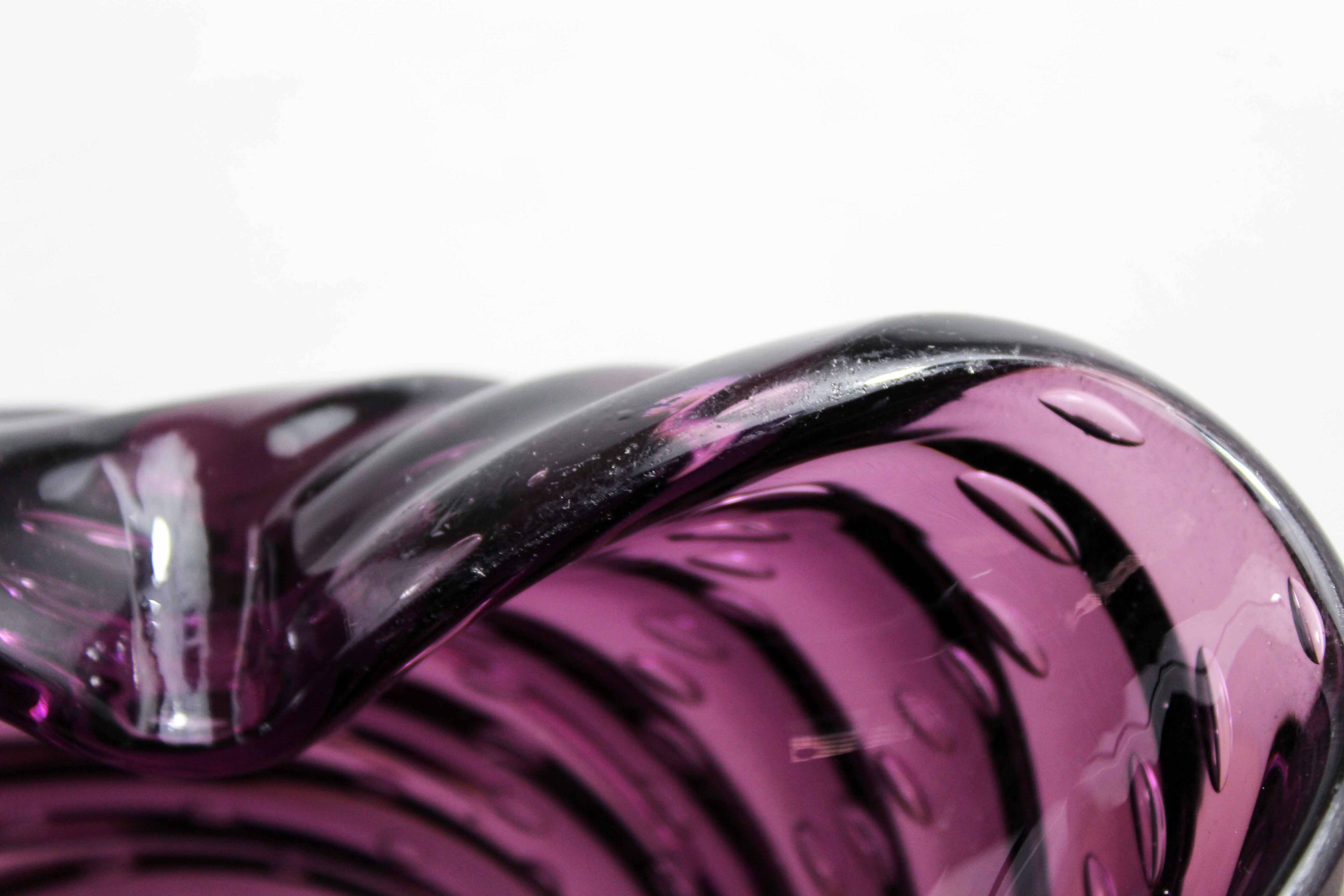 Purple murano glass ashtray
