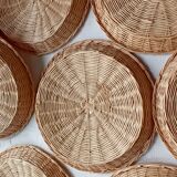 Wall composition of vintage baskets