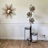 Lotus floor lamp 90s black and gold