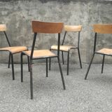 4 vintage Stella school chairs