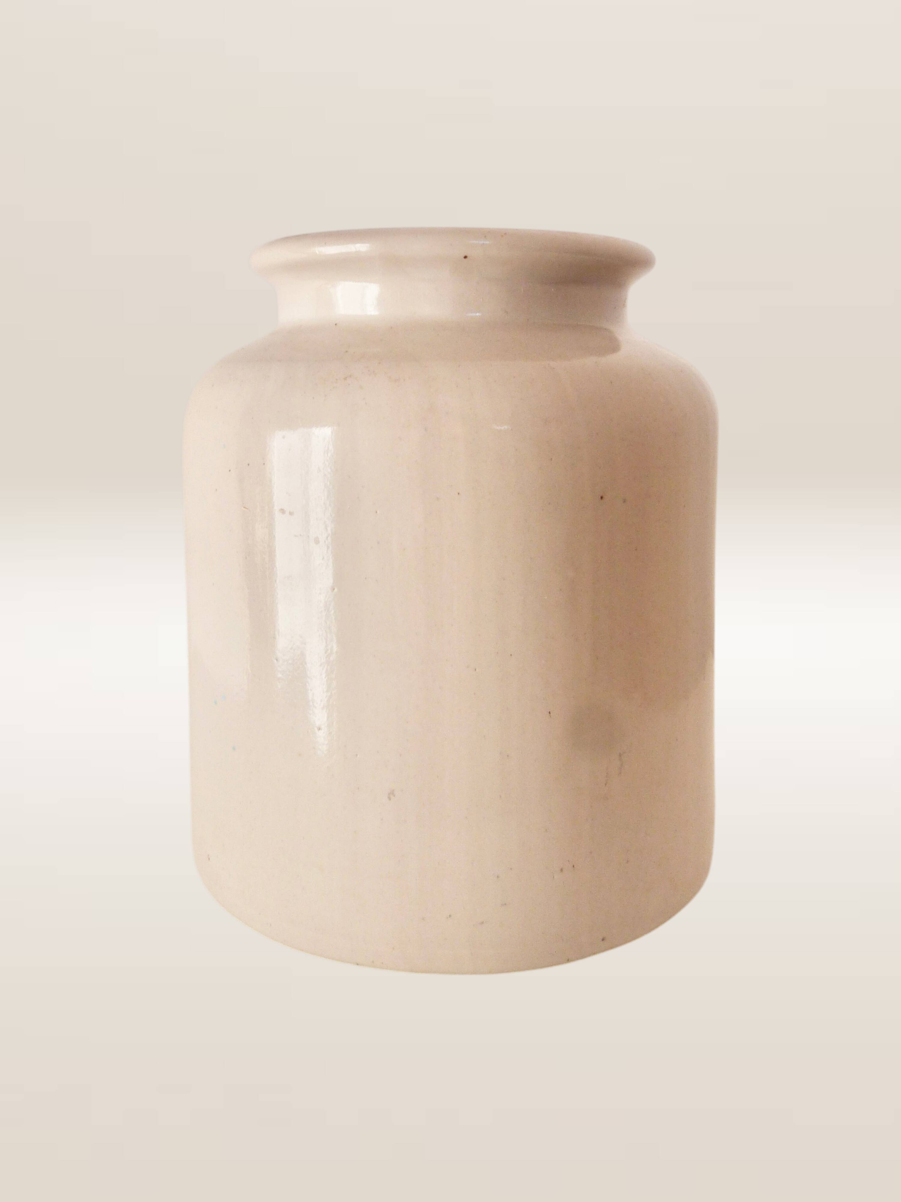 Set of five stoneware mustard pots