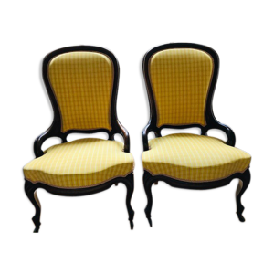 Paire de fauteuils Napoleon 3 restaurés,