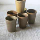 6 stoneware mazagrans/goblets from Digon Sarreguemines in very good condition
