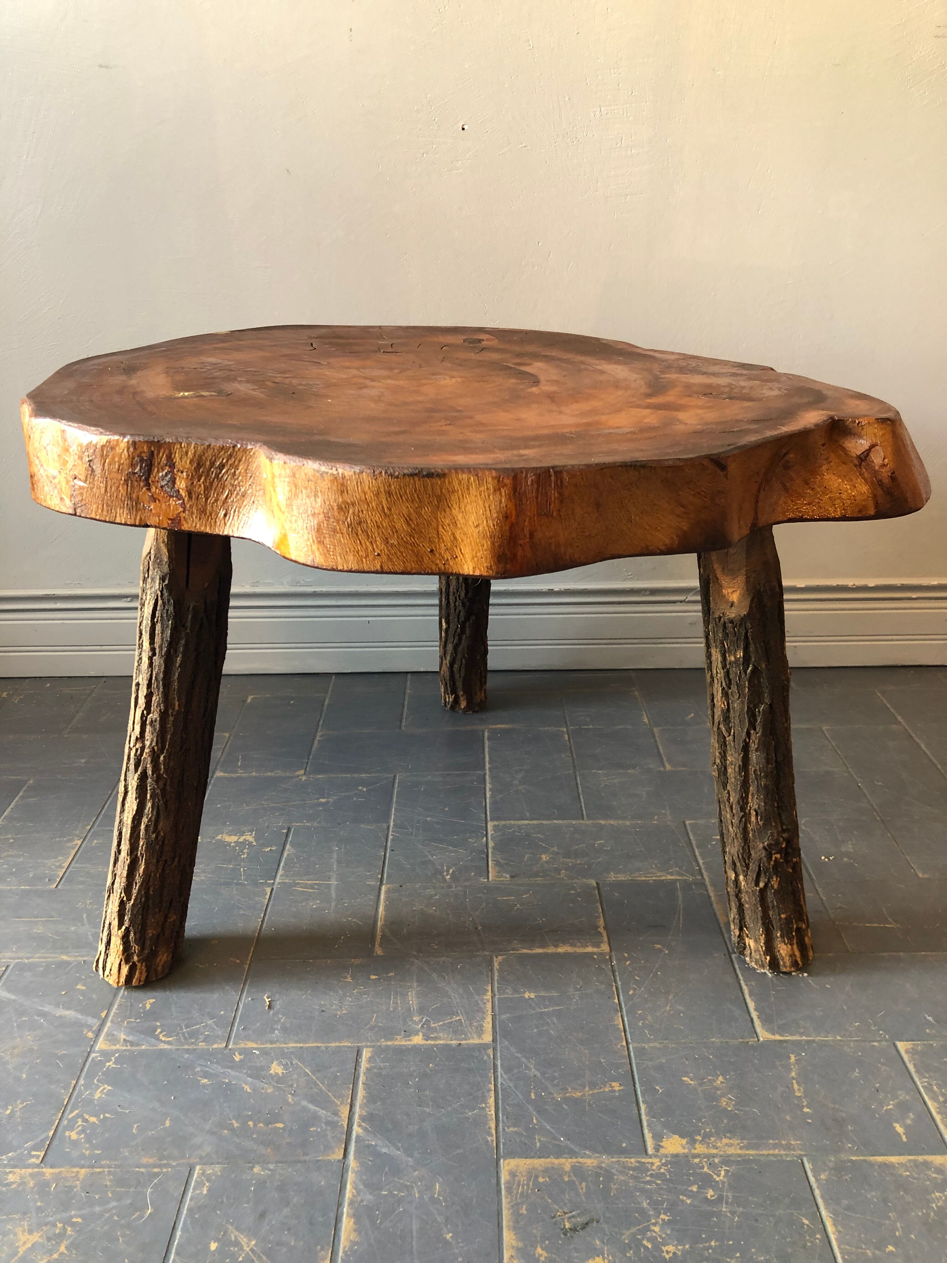 Brutalist oak coffee table
