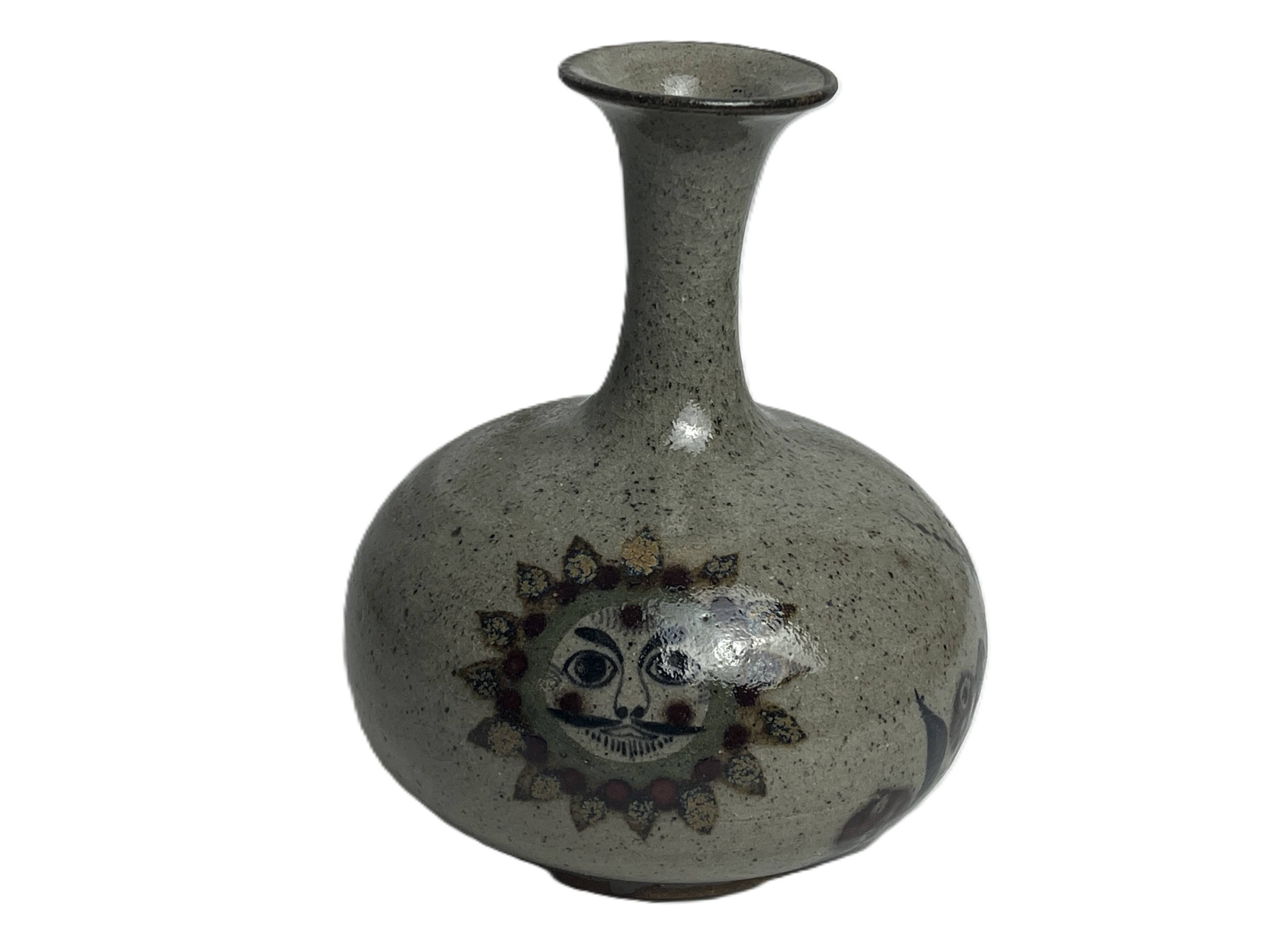 Small Mexican ceramic vase Tonala 20th century