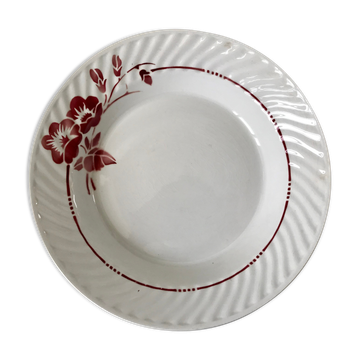 Hollow dish Saint-Amand small pink flowers 30s