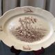 OVAL SERVING DISH IN TER DE FER MODEL BURGUNDY LONGCHAMP DECOR HUNTING