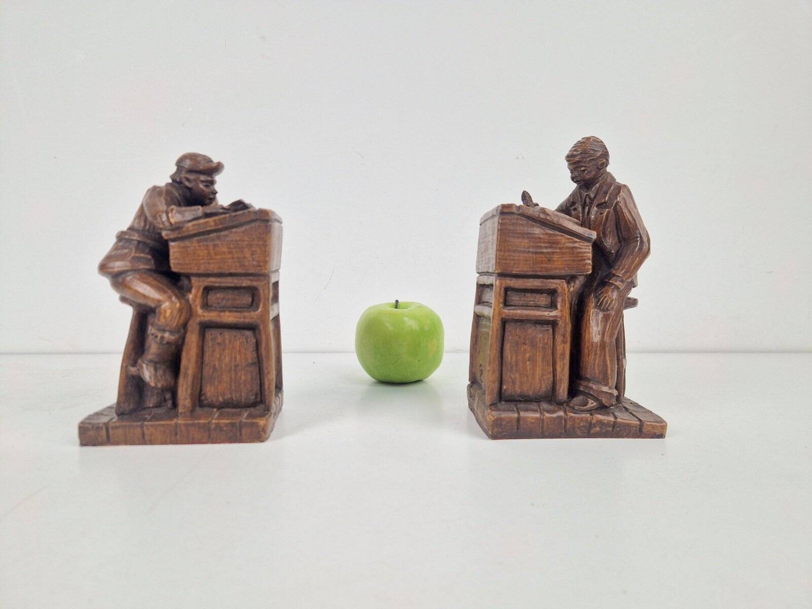 Resin Teacher and Student Bookends from Henzo, 1950s, Set of 2