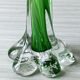 Translucent glass soliflora, long spiral twisted vase with flower-shaped foot