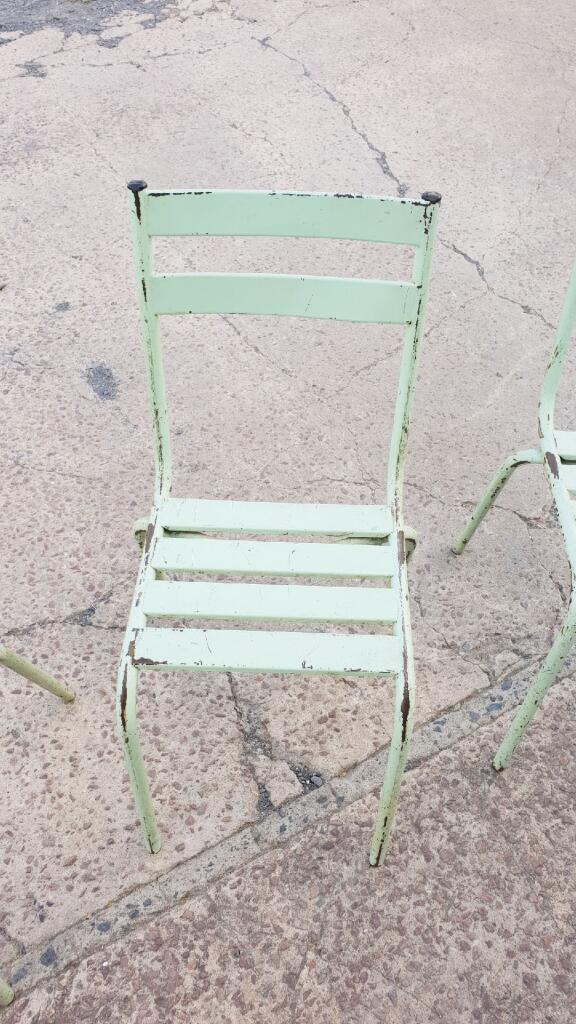 Four vintage metal chairs