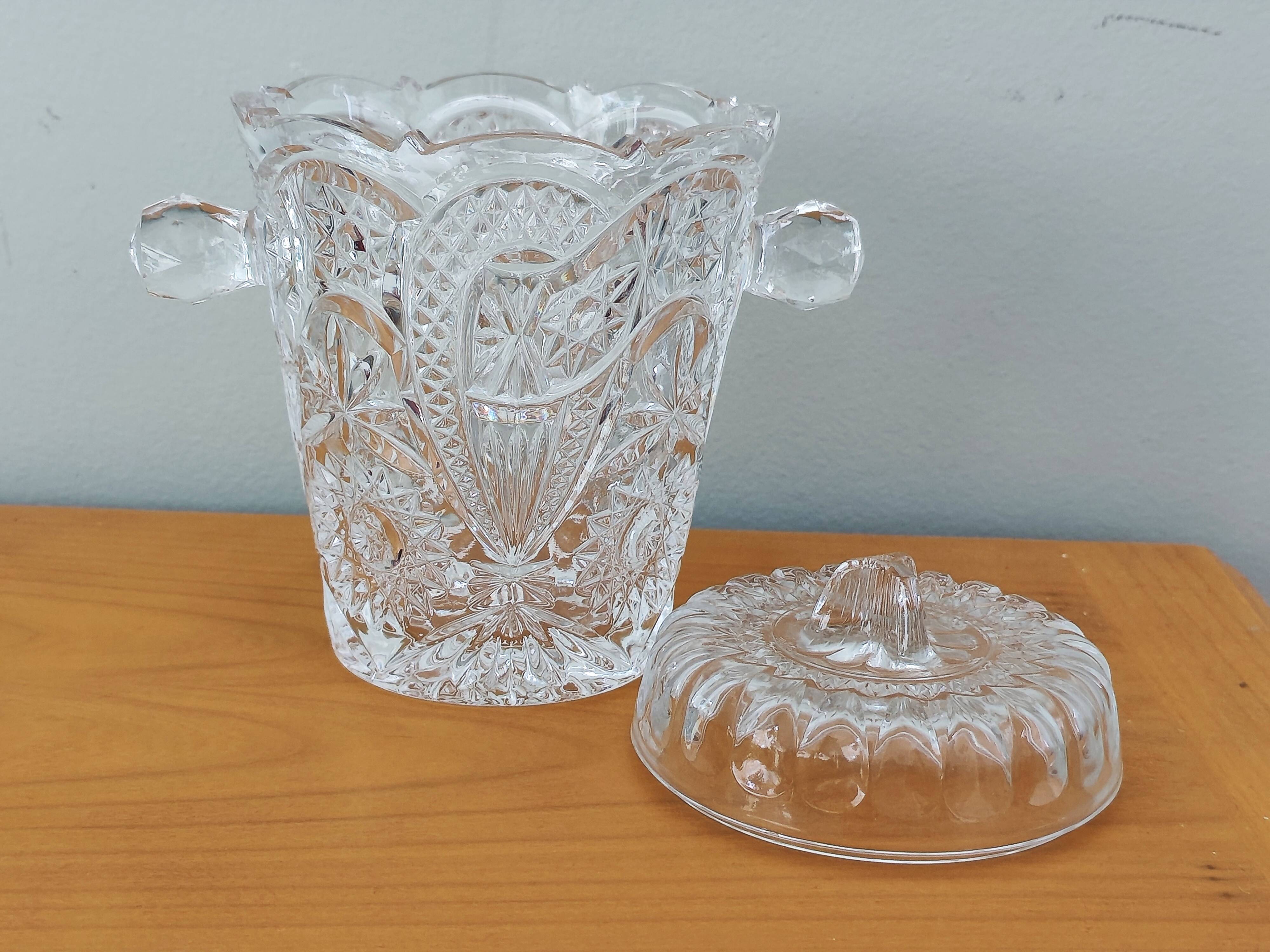 Cut glass ice bucket