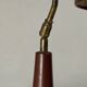 Midcentury leather wrapped French desk lamp style of Jacques Adnet, 1950s