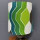 Ceramic table lamp green shade by  Hustadt-leuchten 1970s