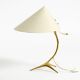Large mid-century modern brass crow's foot table lamp by Kalmar Austria