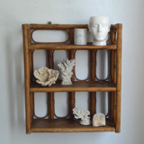Rattan wall shelf