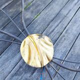 Wrought iron ceiling light with 4 arms & amber tulips | Luce Più Italy