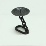 Brutalist Wrought Iron Candle Holder 1970s