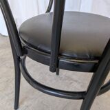 Vintage Thonet Style Dining Chair: Black Bentwood Cane Seat