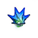 Sculptural Murano Vase – Cobalt Blue & Green - circa 1960