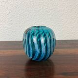 Handcrafted blue glass vase by Phoenician Glass Malta