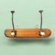 Vintage wooden wall coat rack - double hook