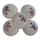 5 plates old faience Badonviller decoration flowers blue-red