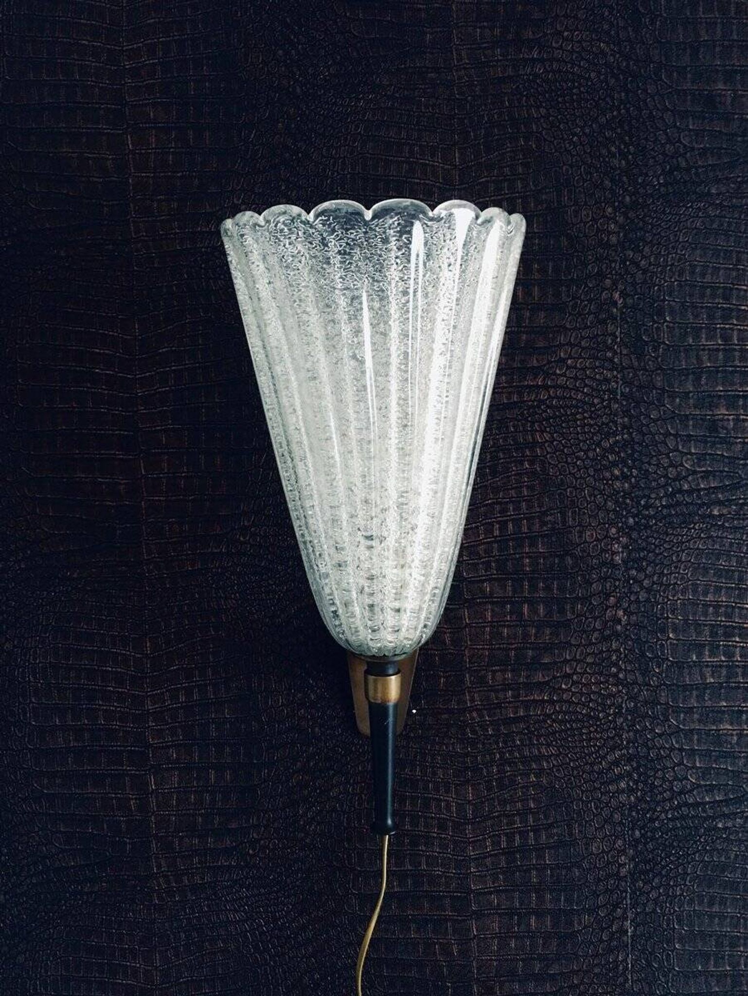 Italian Art Glass Wall Lamp by Barovier & Toso, 1950s